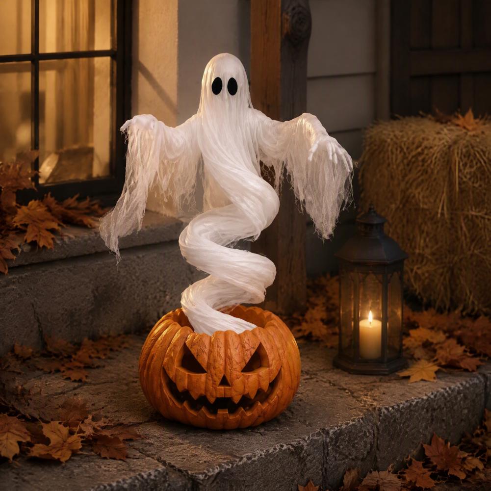 Resin Art Lamp - Dekorasi Halloween Luar Ruangan Lampu Labu
