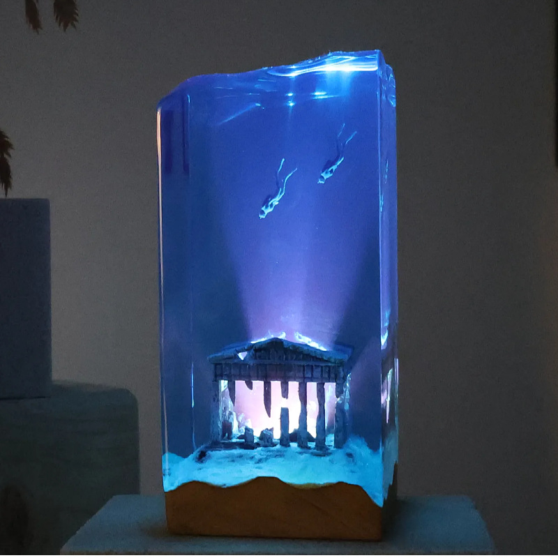 Resin Art And Wood - Dekorasi Rumah Seni Lautan Baru Kerajinan