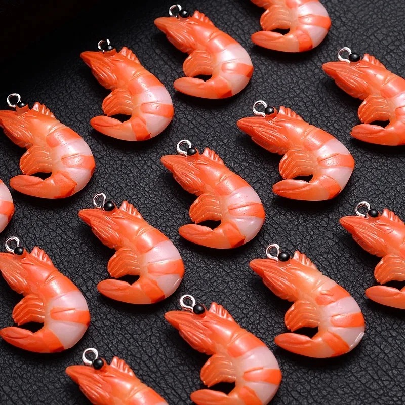 Resin Art Acrylic - 10 Buah Liontin Lobster dan Udang