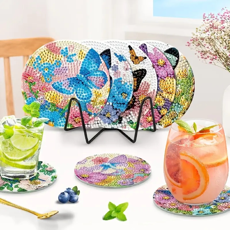 8 Buah Coasters Lukisan Berlia - Resin Art For Beginner ulasan dan harga