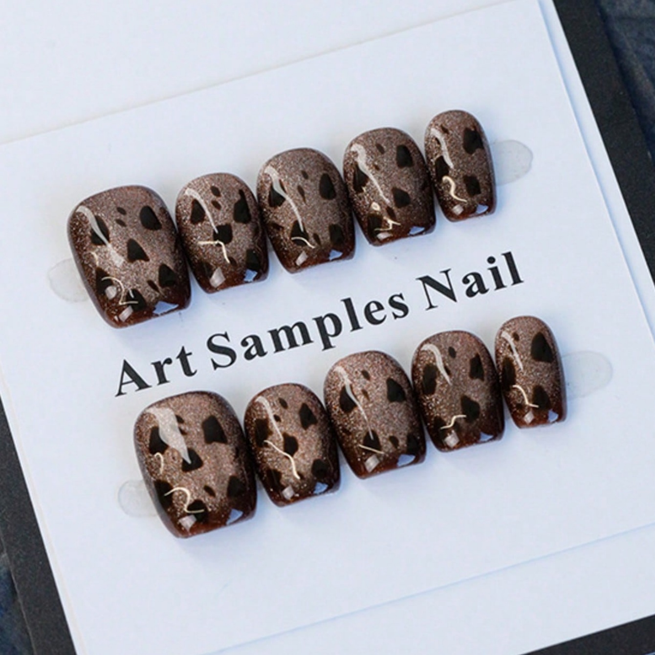 10Pcs Kuku Palsu Pendek Perseg - Resin Art Online ulasan dan harga