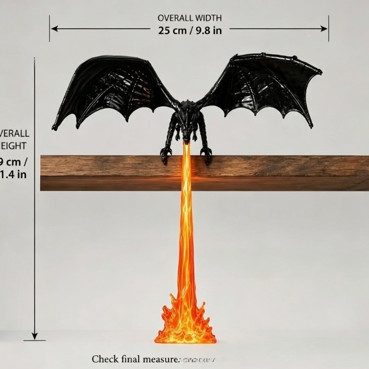 Lampu Naga Pernafas Api Cetak  - Resin Art Lamp ulasan dan harga