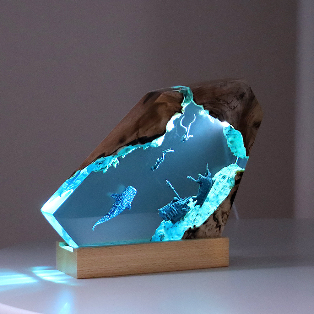 Lampu meja kantor kamar tidur  - Resin Art Lamp ulasan dan harga