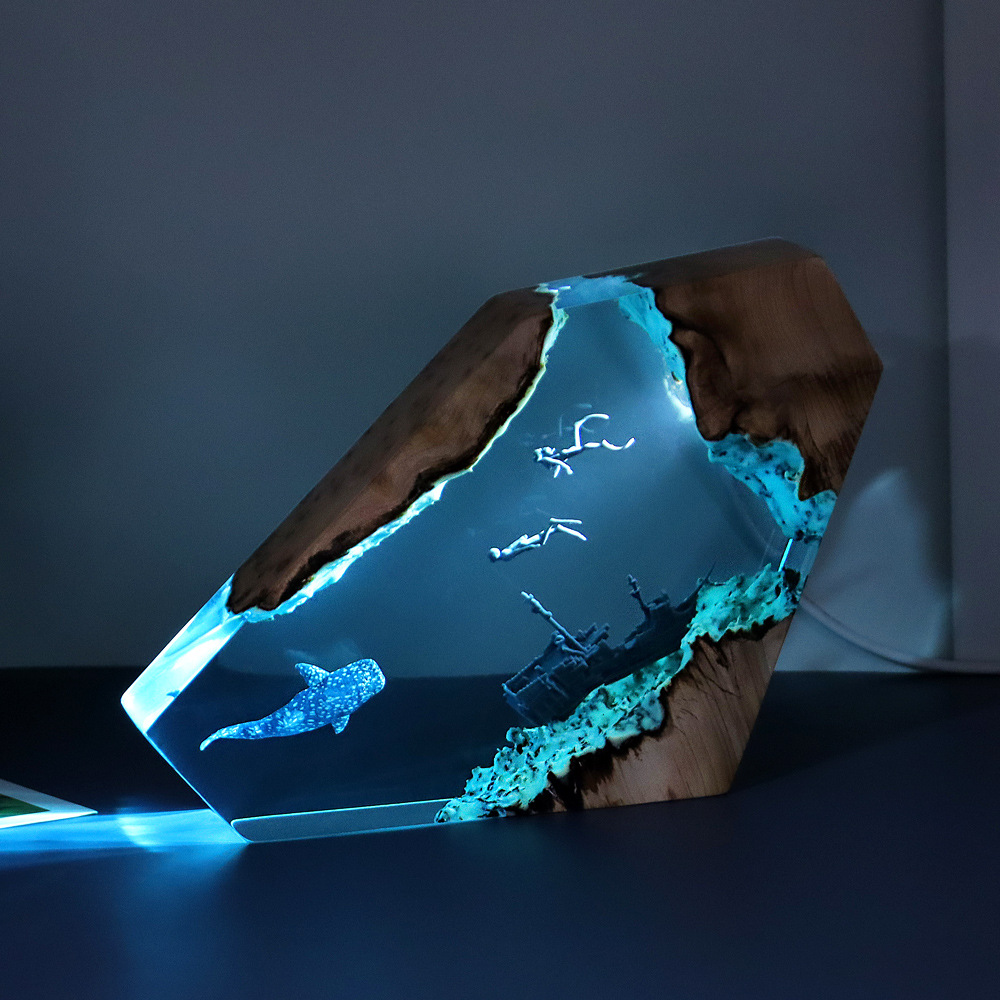 Lampu meja kantor kamar tidur  - Resin Art Lamp ulasan dan harga