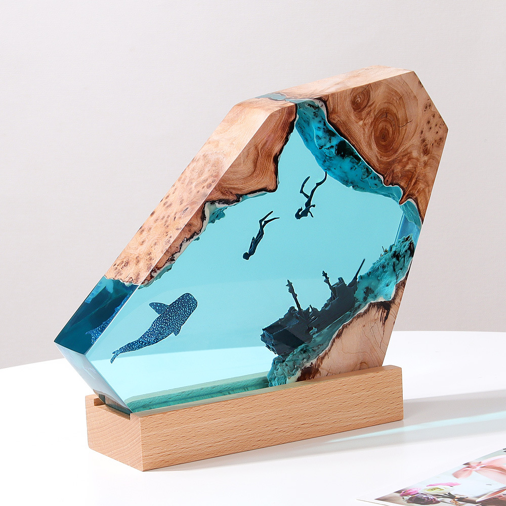 Lampu meja kantor kamar tidur  - Resin Art Lamp ulasan dan harga