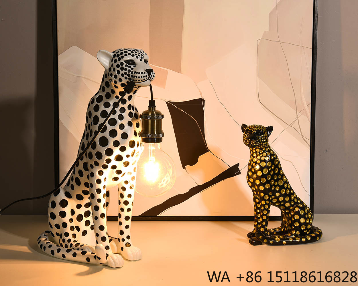 Patung Resin Hewan Leopard Sen - Resin Art Table ulasan dan harga