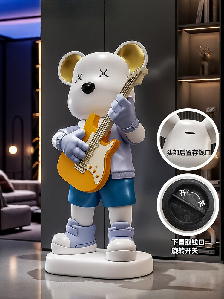Patung Beruang Gitar, Celengan - Resin Art In Floor ulasan dan harga