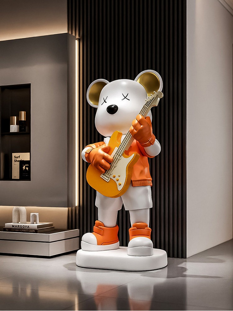 Patung Beruang Gitar, Celengan - Resin Art In Floor ulasan dan harga