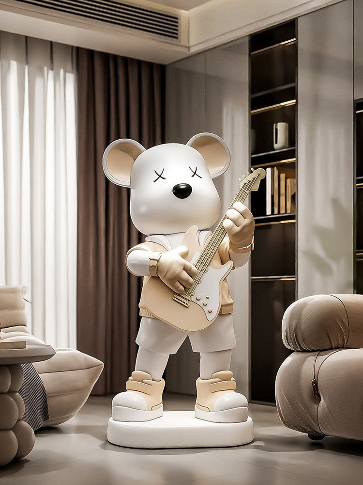 Patung Beruang Gitar, Celengan - Resin Art In Floor ulasan dan harga