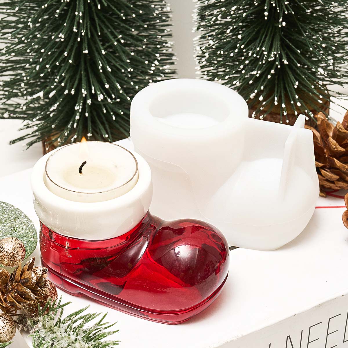 Sepatu Bot Natal Tempat Lilin  - Resin Art Table ulasan dan harga